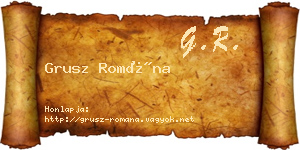 Grusz Romána névjegykártya
